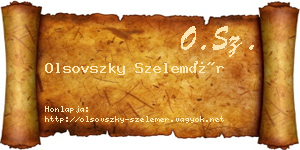 Olsovszky Szelemér névjegykártya